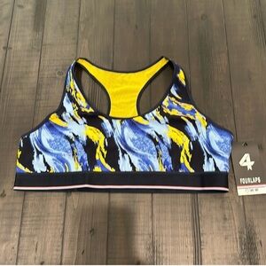 Nwt Fourlaps Circuit Sports bra. Has a lot of stretch.
Size large